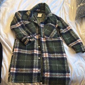 Abercrombie & Fitch Plaid Jacket - Green and Navy